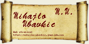 Mihajlo Ubavkić vizit kartica